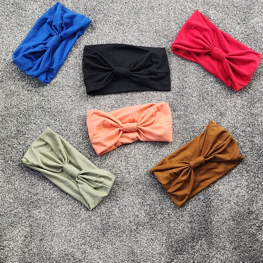 6 Colorful Bow Headbands